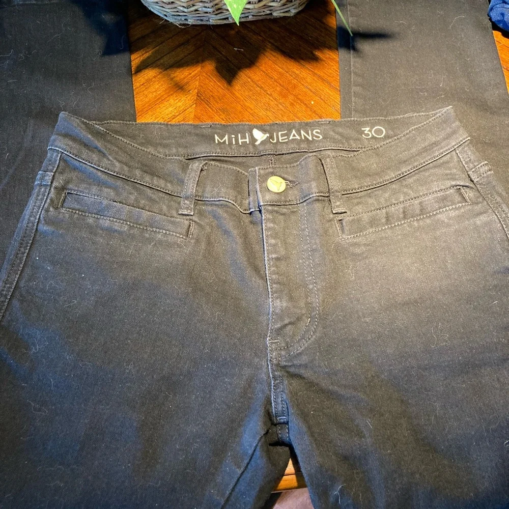 MiH Jeans Black The Paris Jean Mid Rise, Cropped Slim Leg Size 30. - Picture 2 of 10